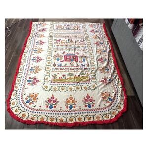 VTG Fieldcrest American Sampler Dutch Bedspread Comforter Twin Fringe 72"x100"